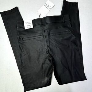 NWT Zara Faux Leather Black High Rise Legging Pants Womens Medium SEXY Rockstar